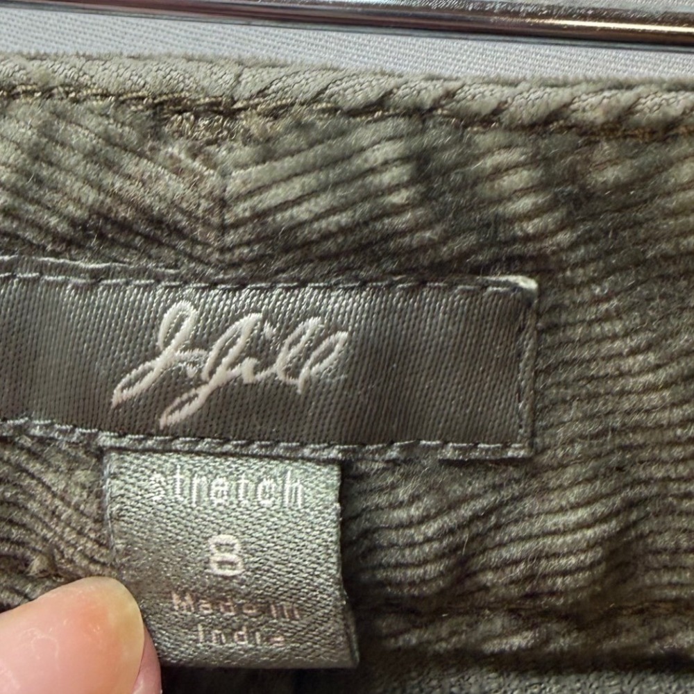 J. Jill Womens Olive Green Floral Corduroy Stretch Straight Leg Pants‎ Size 8 - Picture 2 of 9